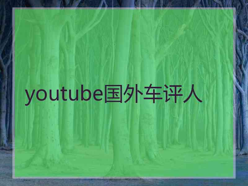 youtube国外车评人