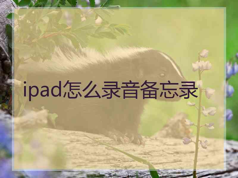 ipad怎么录音备忘录