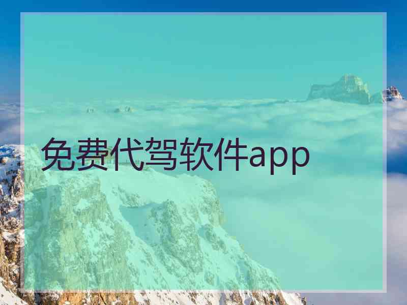 免费代驾软件app