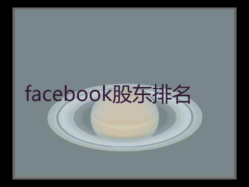 facebook股东排名