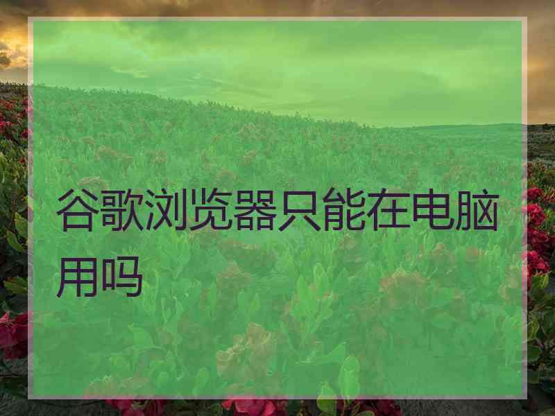 谷歌浏览器只能在电脑用吗