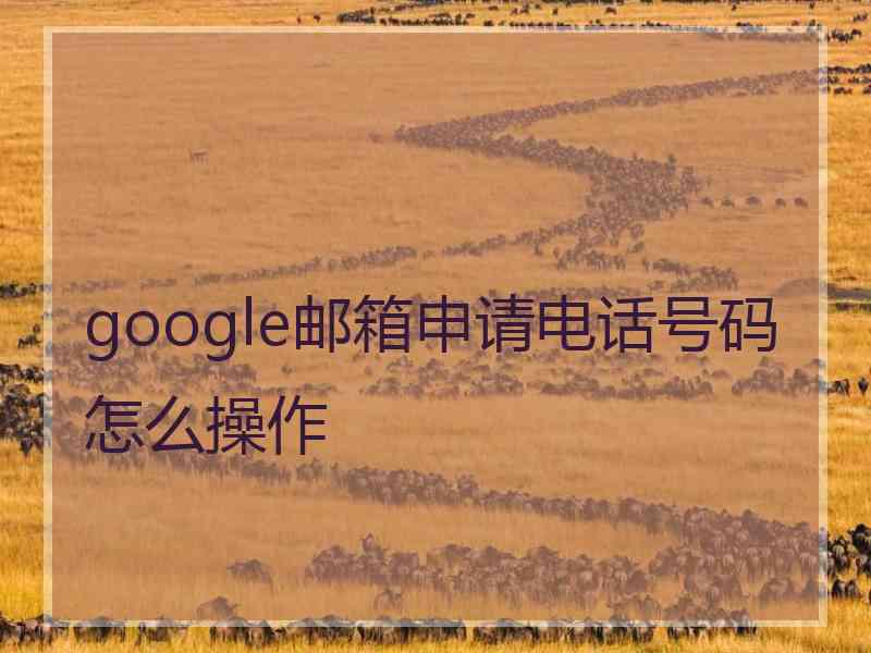 google邮箱申请电话号码怎么操作