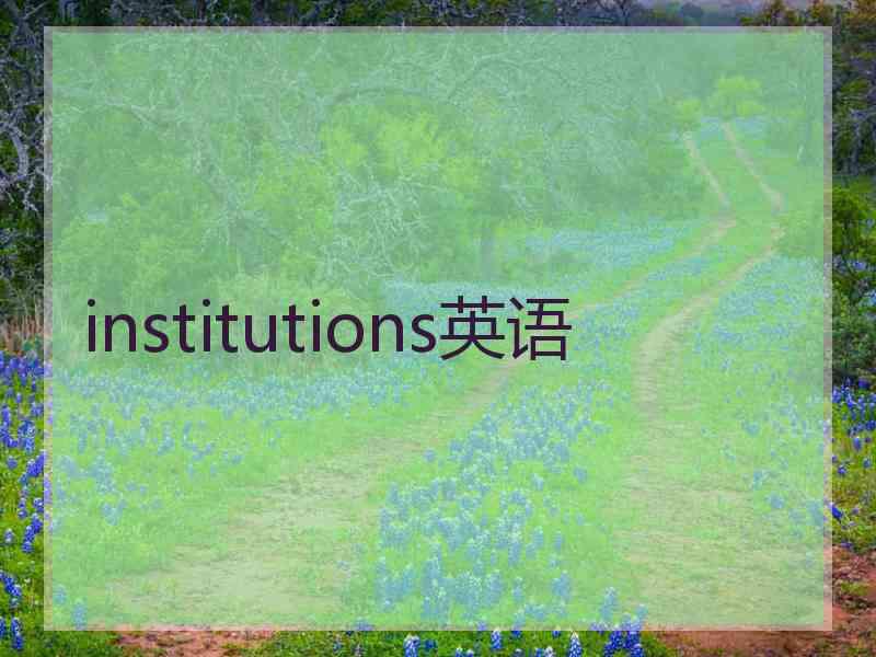 institutions英语