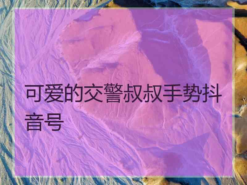 可爱的交警叔叔手势抖音号