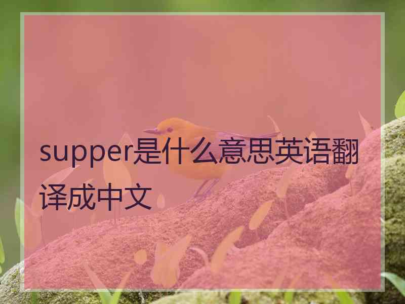 supper是什么意思英语翻译成中文