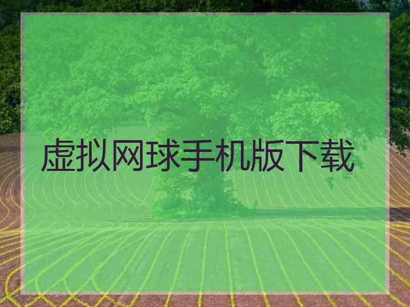 虚拟网球手机版下载