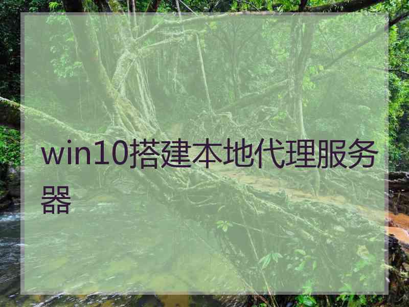 win10搭建本地代理服务器