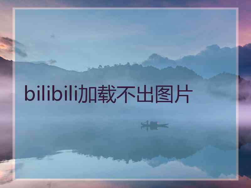 bilibili加载不出图片