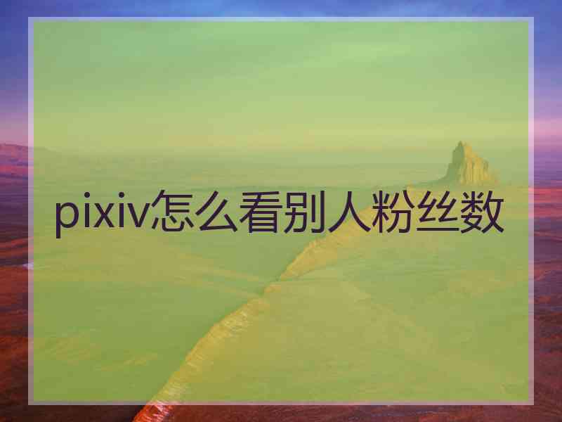 pixiv怎么看别人粉丝数