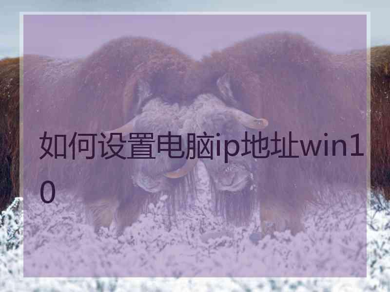 如何设置电脑ip地址win10