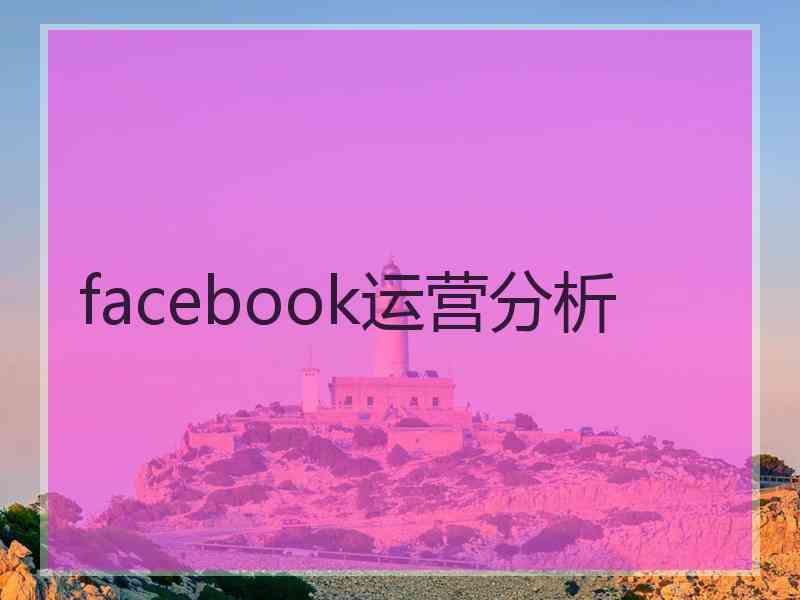 facebook运营分析