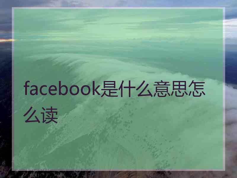 facebook是什么意思怎么读