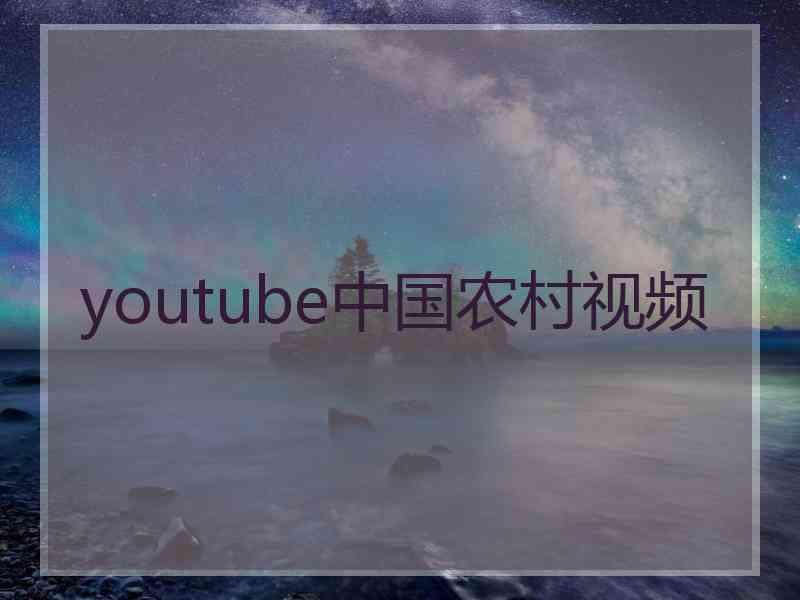 youtube中国农村视频