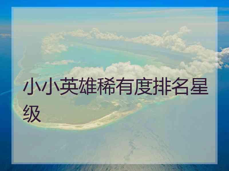 小小英雄稀有度排名星级