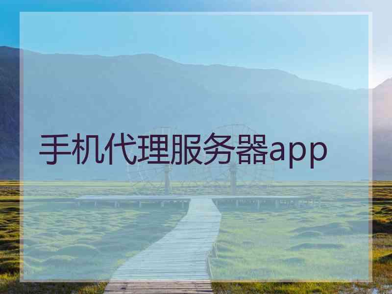 手机代理服务器app