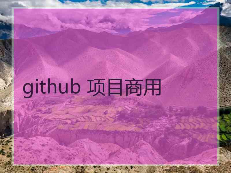 github 项目商用