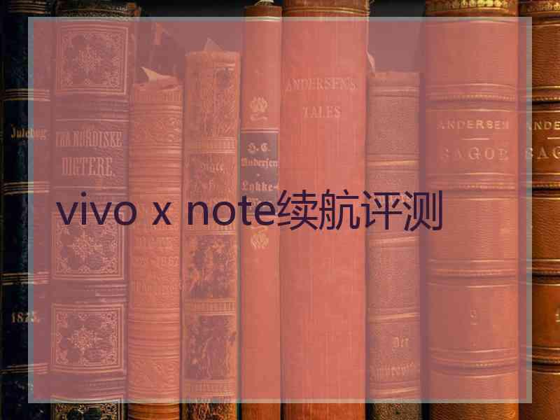 vivo x note续航评测