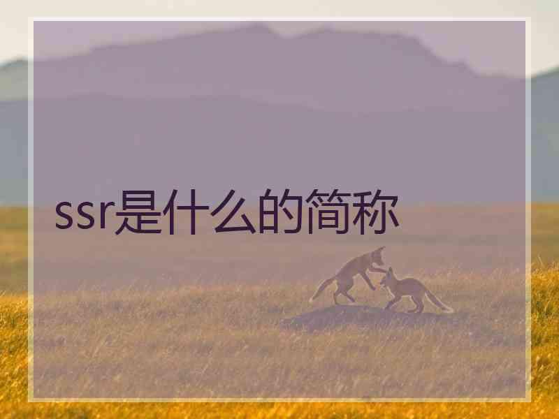 ssr是什么的简称