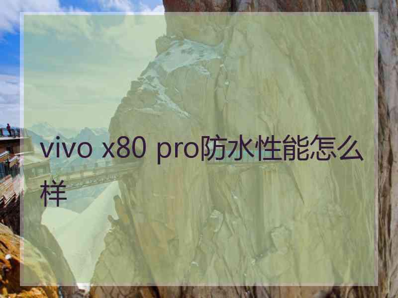 vivo x80 pro防水性能怎么样