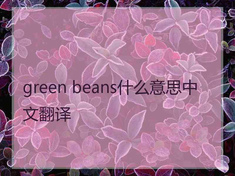 green beans什么意思中文翻译