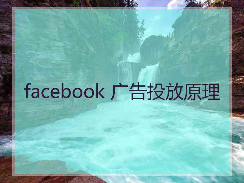 facebook 广告投放原理