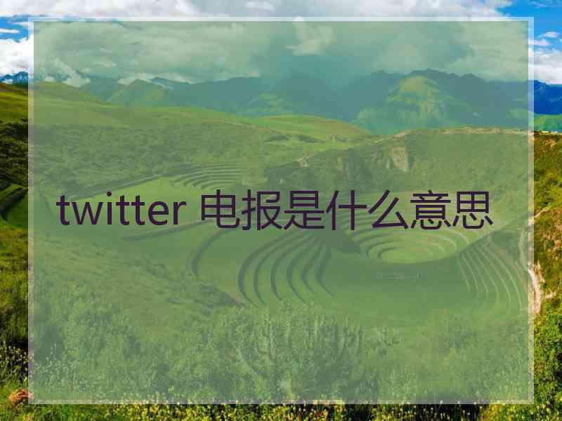 twitter 电报是什么意思