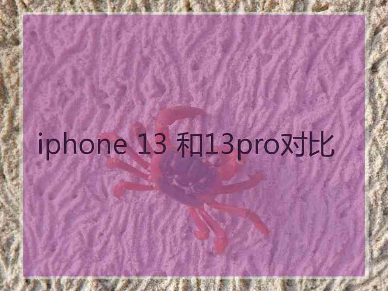 iphone 13 和13pro对比