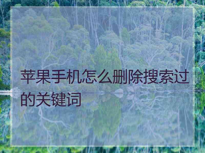 苹果手机怎么删除搜索过的关键词