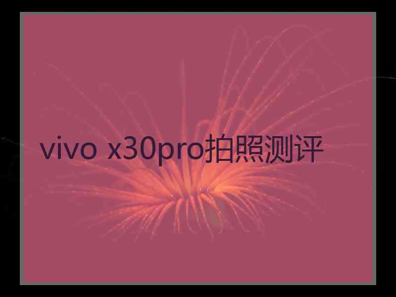 vivo x30pro拍照测评