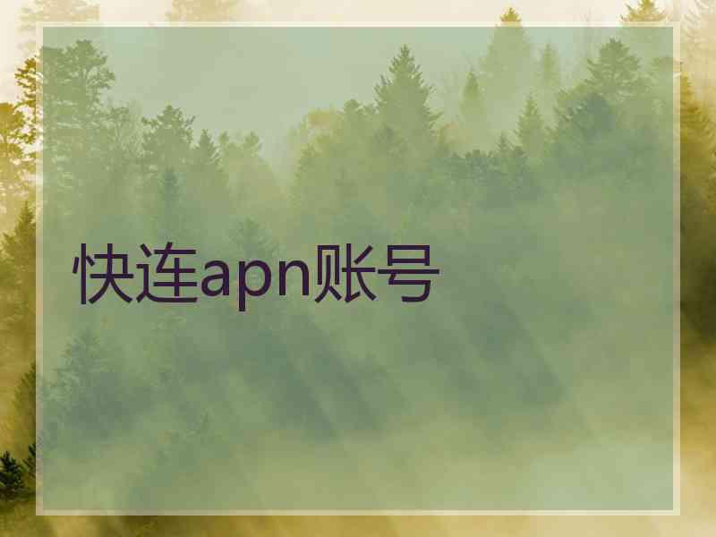 快连apn账号