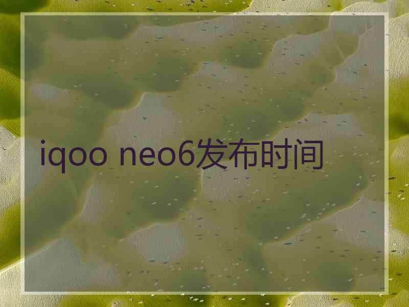 iqoo neo6发布时间