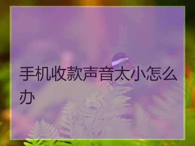 手机收款声音太小怎么办