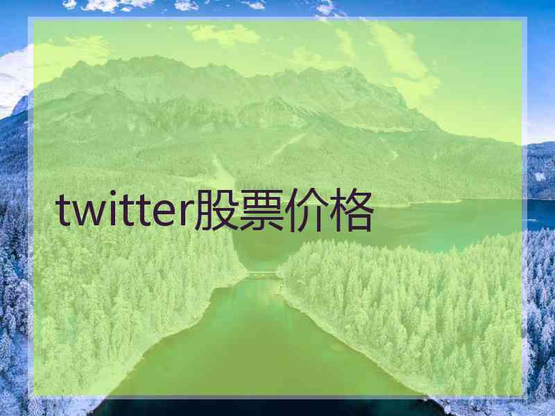 twitter股票价格