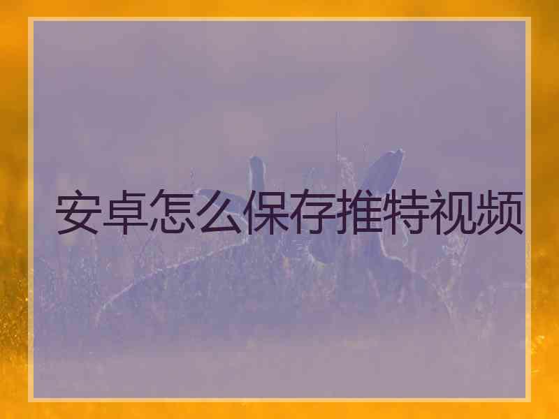 安卓怎么保存推特视频