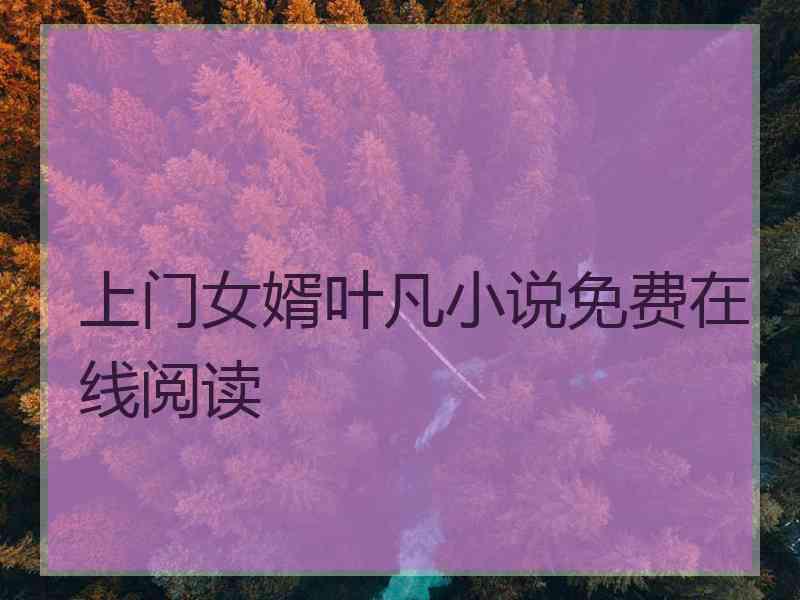 上门女婿叶凡小说免费在线阅读