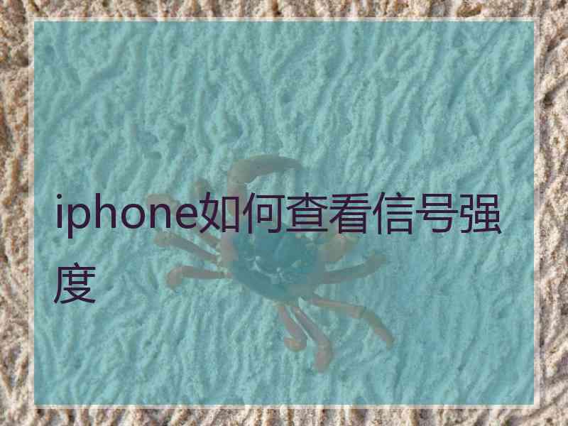 iphone如何查看信号强度