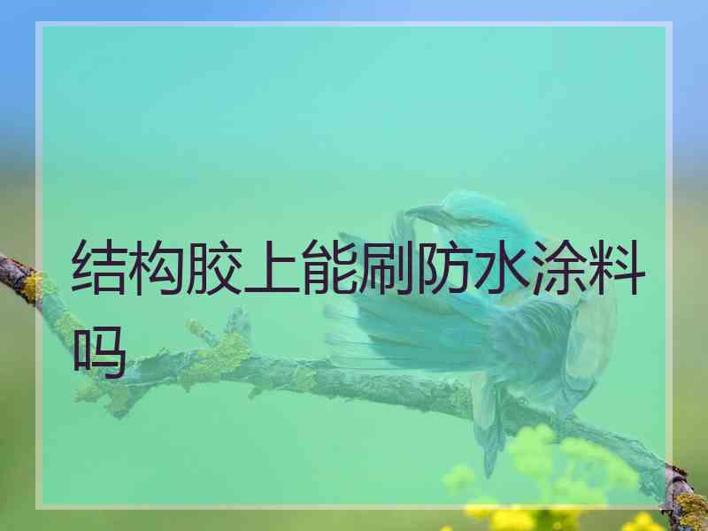 结构胶上能刷防水涂料吗