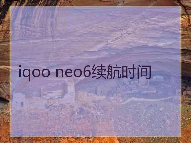 iqoo neo6续航时间