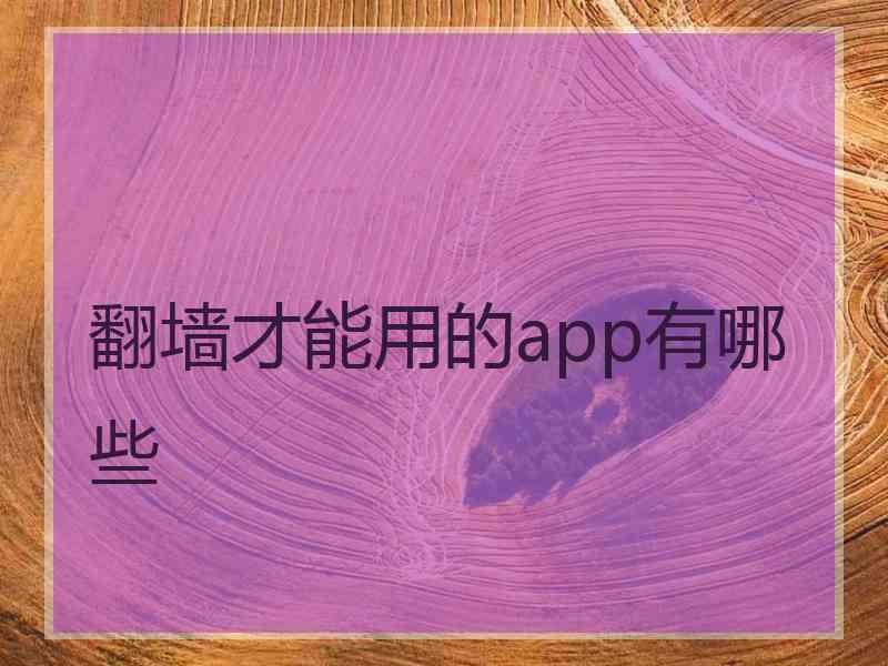 翻墙才能用的app有哪些