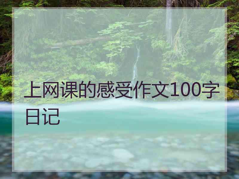 上网课的感受作文100字日记