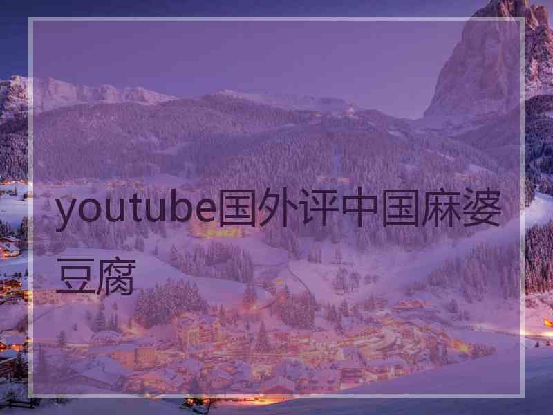 youtube国外评中国麻婆豆腐