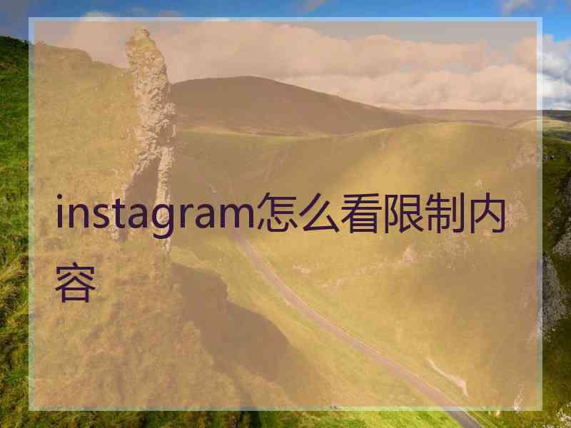 instagram怎么看限制内容