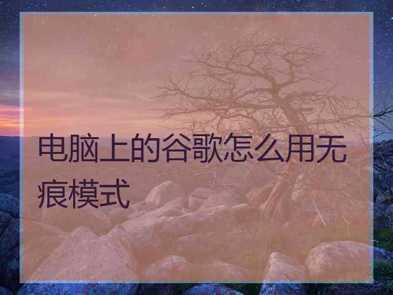 电脑上的谷歌怎么用无痕模式