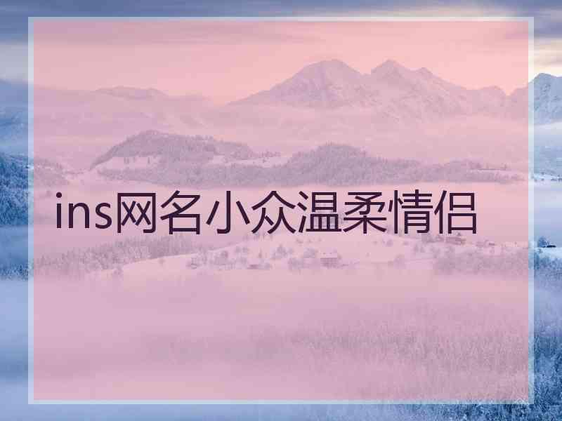 ins网名小众温柔情侣