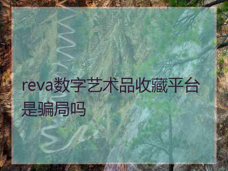 reva数字艺术品收藏平台是骗局吗