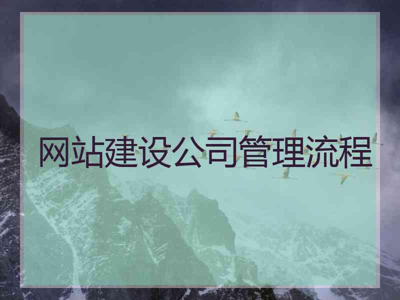 网站建设公司管理流程