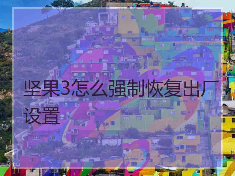 坚果3怎么强制恢复出厂设置