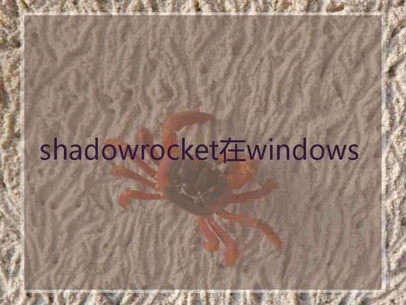 shadowrocket在windows