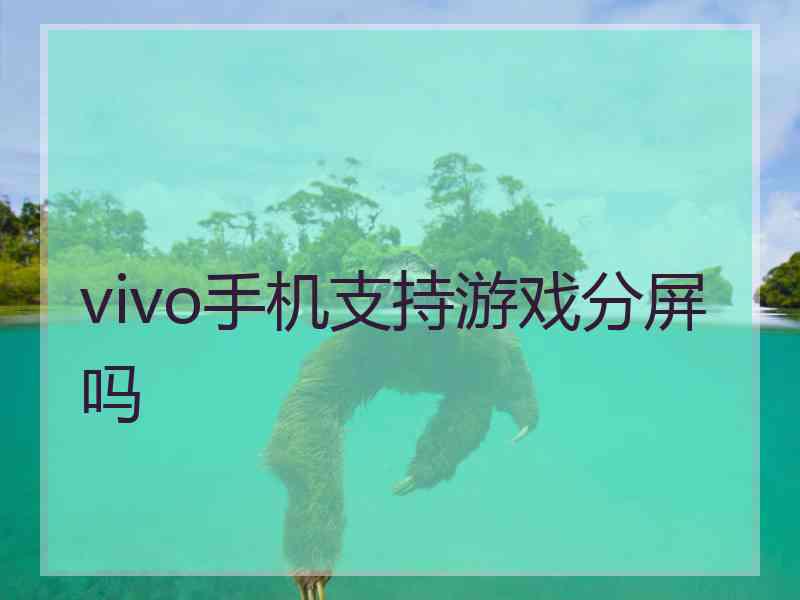 vivo手机支持游戏分屏吗