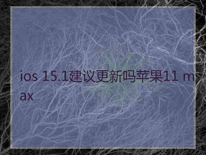 ios 15.1建议更新吗苹果11 max